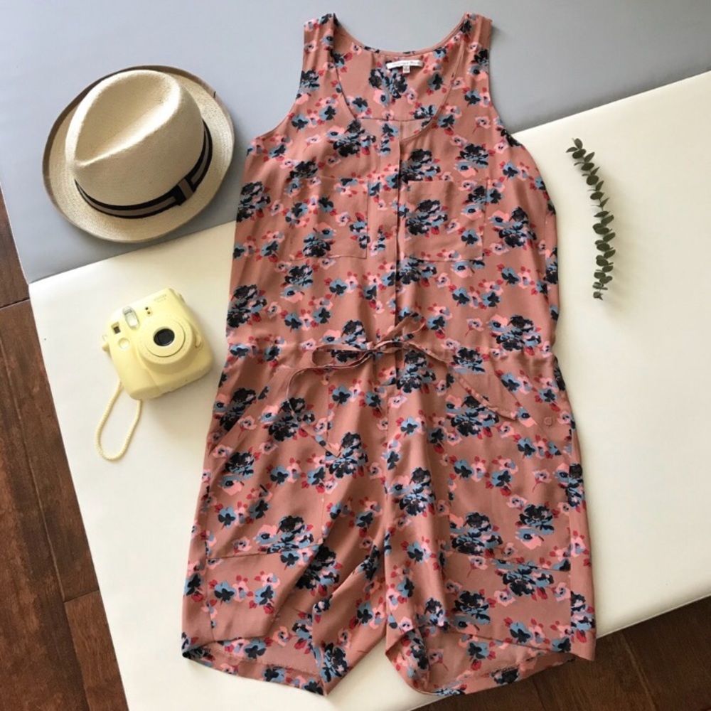 Madewell 100% silk romper with drawstring size S